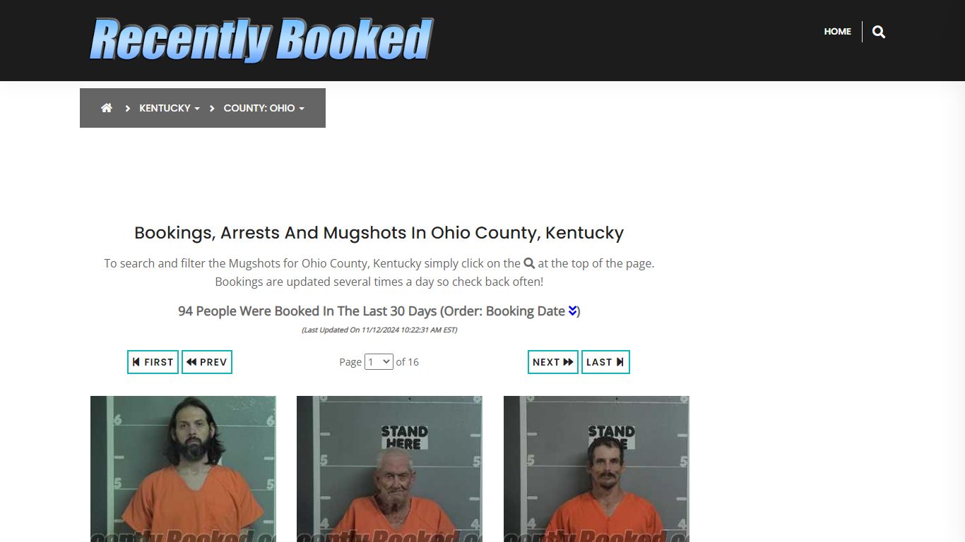 Bookings, Arrests and Mugshots in Ohio County, Kentucky - Recently Booked