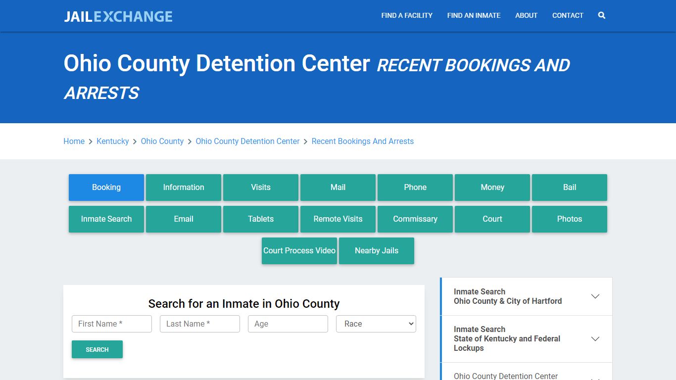 Ohio County Detention Center Recent Bookings And Arrests - Jail Exchange